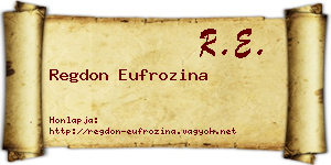 Regdon Eufrozina névjegykártya